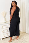 Devine Buttoned Round Neck Tank and Wide Leg Pants Set