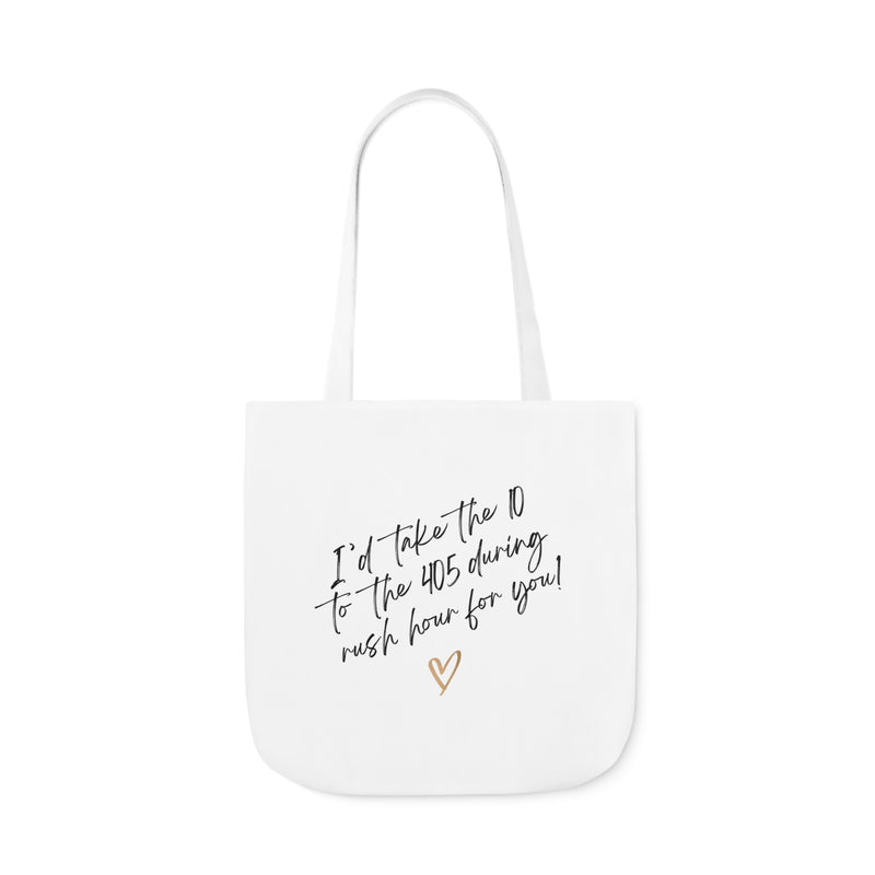 Rush Hour For You Canvas Tote Bag w/ White, Black, or Beige Straps