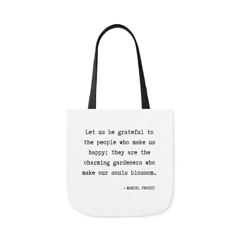 Let Us Be Grateful- Proust Canvas Tote Bag, 3-Color Strap Options