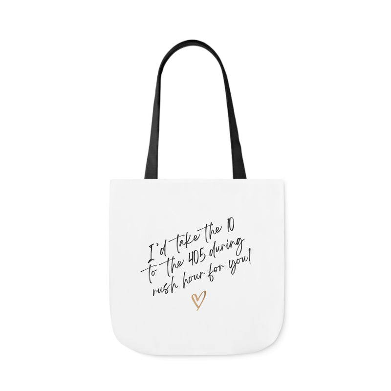 Rush Hour For You Canvas Tote Bag w/ White, Black, or Beige Straps