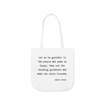 Let Us Be Grateful- Proust Canvas Tote Bag, 3-Color Strap Options