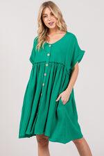 SAGE + FIG Button Up Short Sleeve Dress