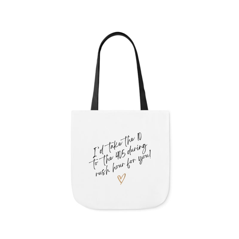 Rush Hour For You Canvas Tote Bag w/ White, Black, or Beige Straps