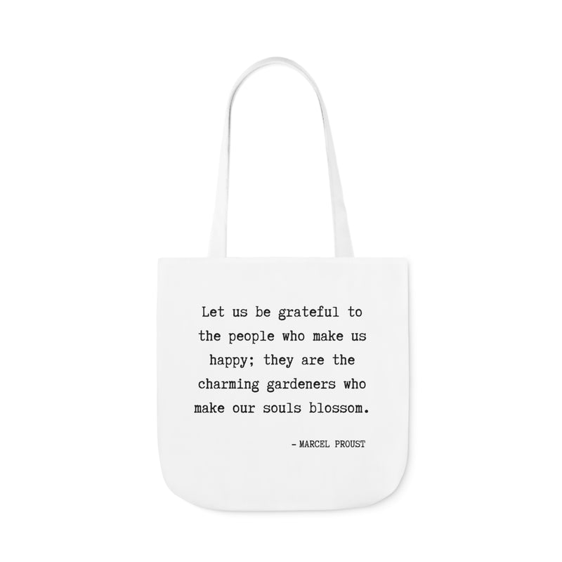 Let Us Be Grateful- Proust Canvas Tote Bag, 3-Color Strap Options