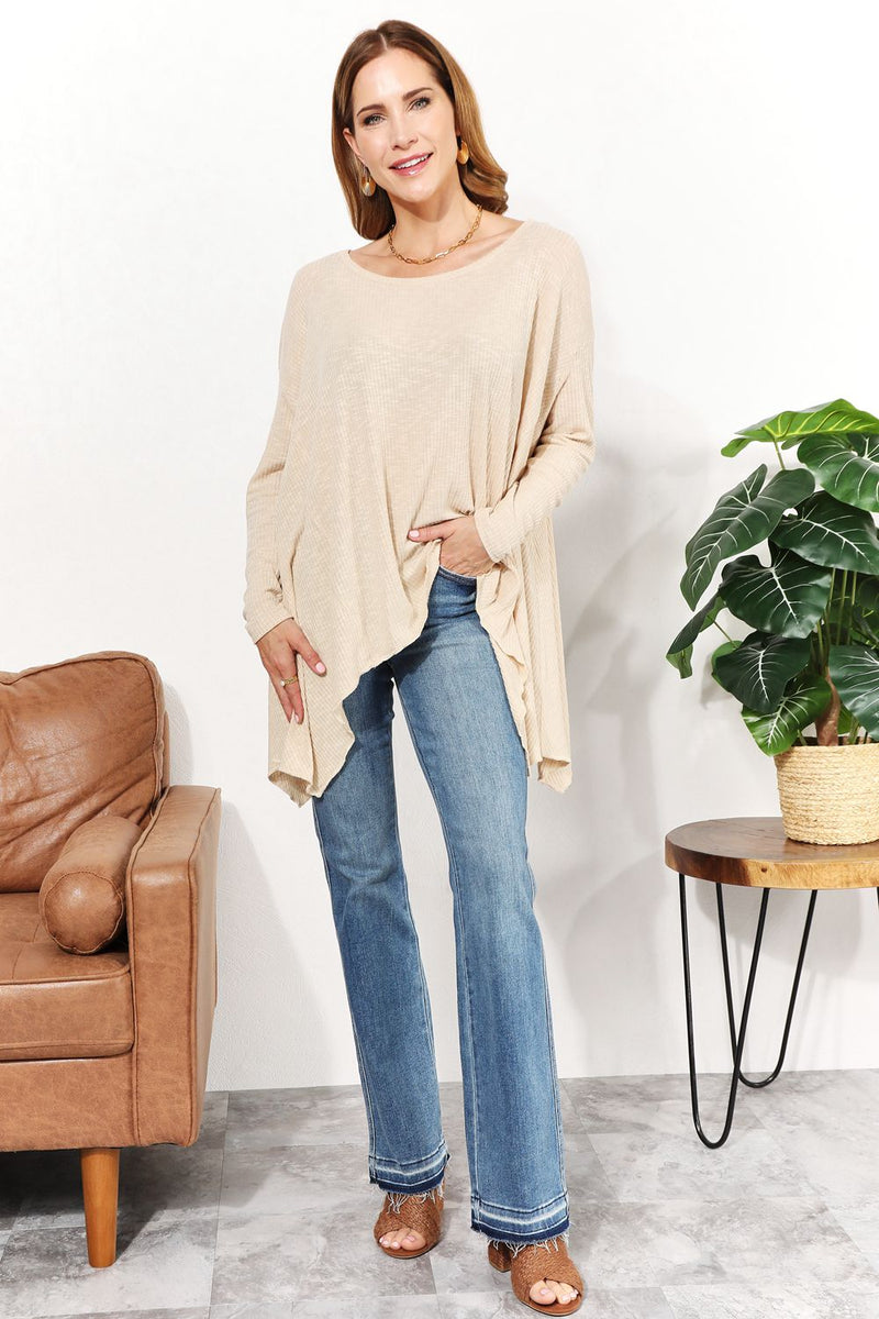 HEYSON Oversized Super Soft Ribbed Top