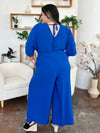 Double Take Surplice Wide Leg Jumpsuit with Pockets