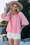 ODDI Poplin Bubble Sleeve Blouse