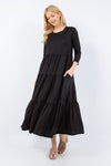 Celeste Tiered Midi Dress with Pockets