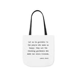 Let Us Be Grateful- Proust Canvas Tote Bag, 3-Color Strap Options