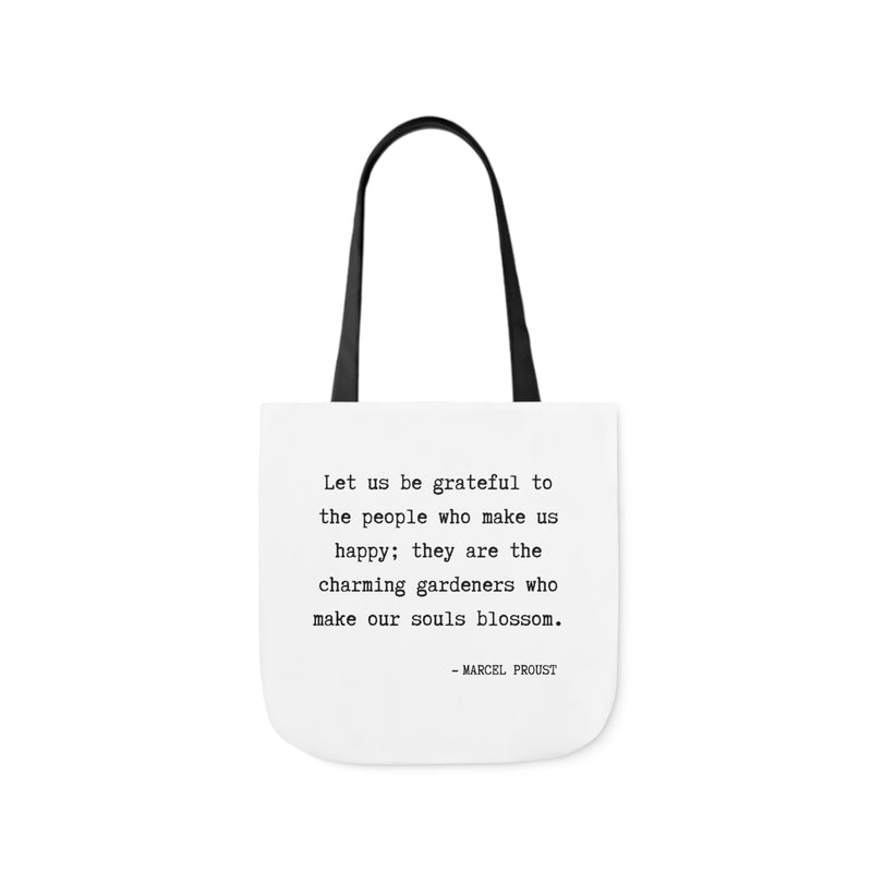 Let Us Be Grateful- Proust Canvas Tote Bag, 3-Color Strap Options