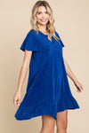 Culture Code Short Sleeve Ruffled Asymmetric Hem Dress