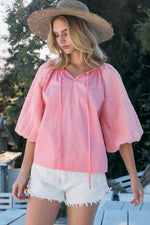 ODDI Poplin Bubble Sleeve Blouse