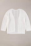 Openwork Open Front Dropped Shoulder Cardigan