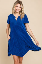 Culture Code Short Sleeve Ruffled Asymmetric Hem Dress