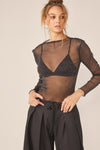 Idem Ditto Sparkling Glitter Long Sleeve Sheer Top