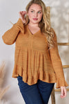 Hailey & Co V-Neck Flounce Sleeve Blouse