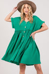 SAGE + FIG Button Up Short Sleeve Dress