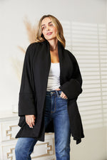 HEYSON Open Front Cardigan with Scarf Design