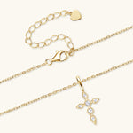 925 Sterling Silver Moissanite Cross Pendant Necklace