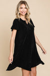 Culture Code Short Sleeve Ruffled Asymmetric Hem Dress