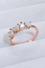 Moonstone and Zirconia Heart Ring